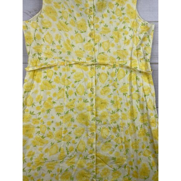 April Cornell Dress S Yellow Floral Midi Boho Country Cottage Faux Wrap NWT - Picture 10 of 10